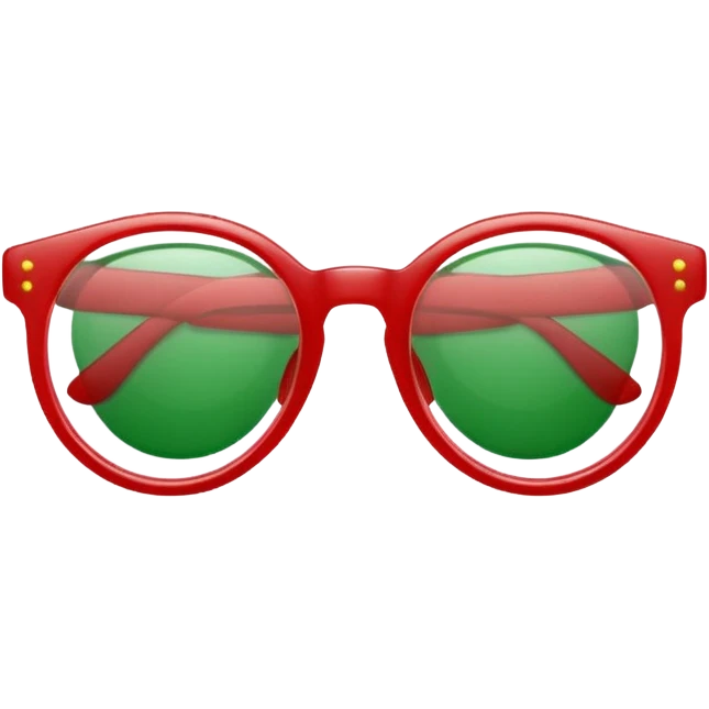 glitter red and green glasses vertically emoji
