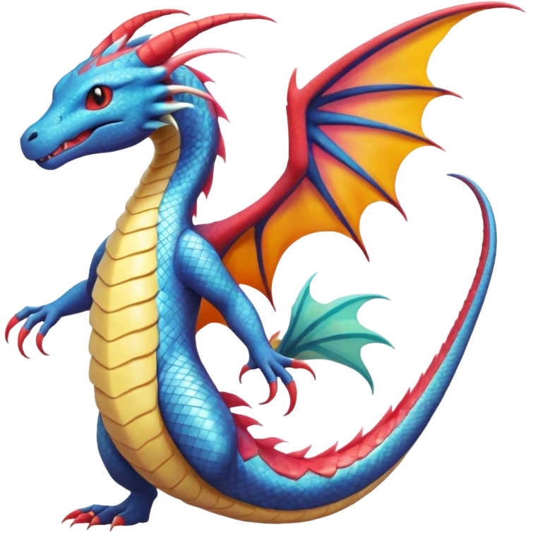 Salandit-Milotic-Dragonite-Fakémon-hybrid-creature (full body)  emoji