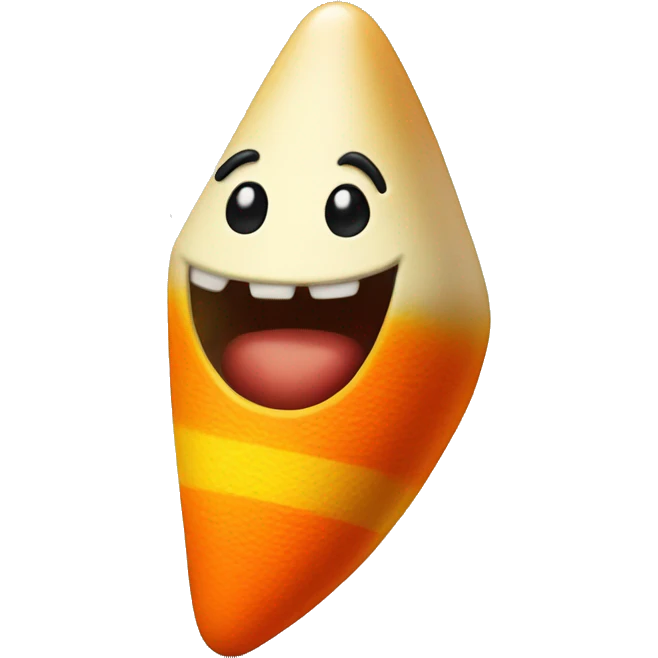 Candy corn with a bite mark emoji