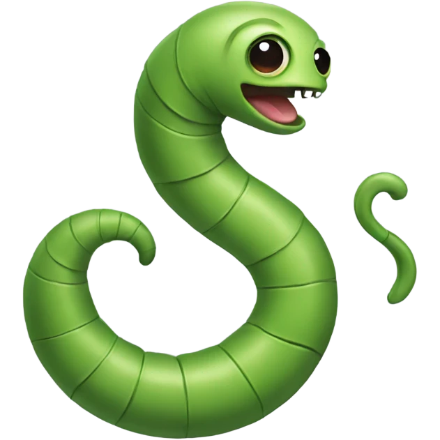 Half worm emoji