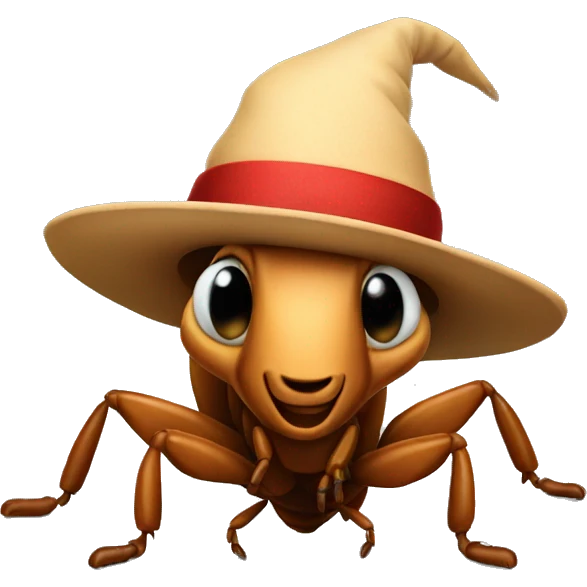 Roach with hat emoji