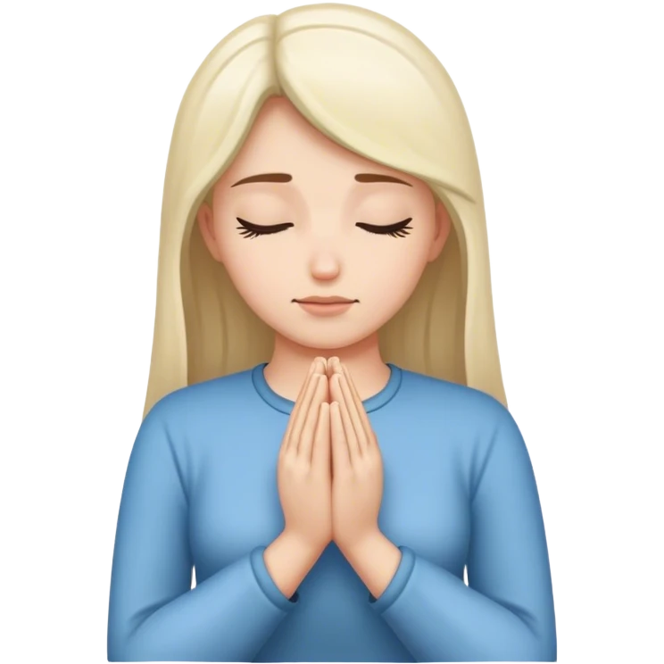 Praying white female hands emoji