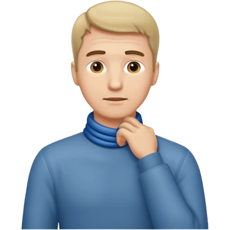 Guy holding neck  emoji