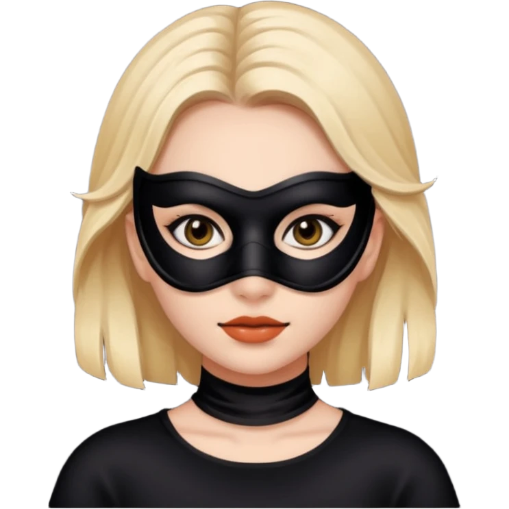 girl with black mask emoji