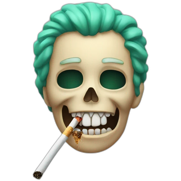 dead with cigarette in teeth emoji