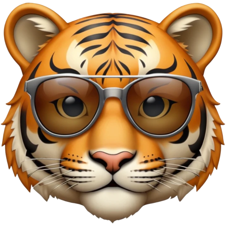 cool tiger face with sunglasses for Twitch emote emoji