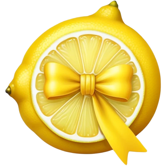Lemon with bow emoji