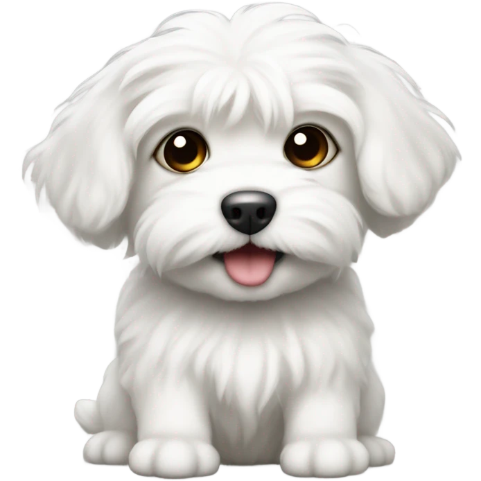 White Maltese puppy  emoji