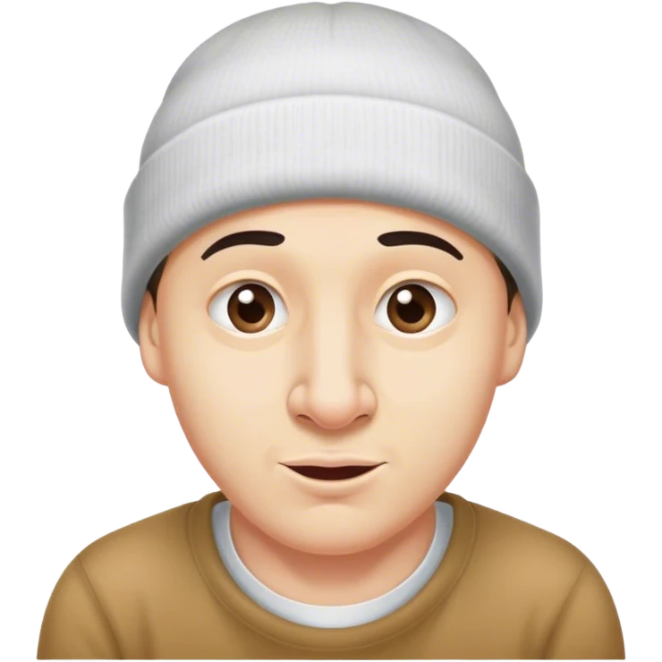 guy with huge nose on his face with a beanie hat on and has double chins emoji