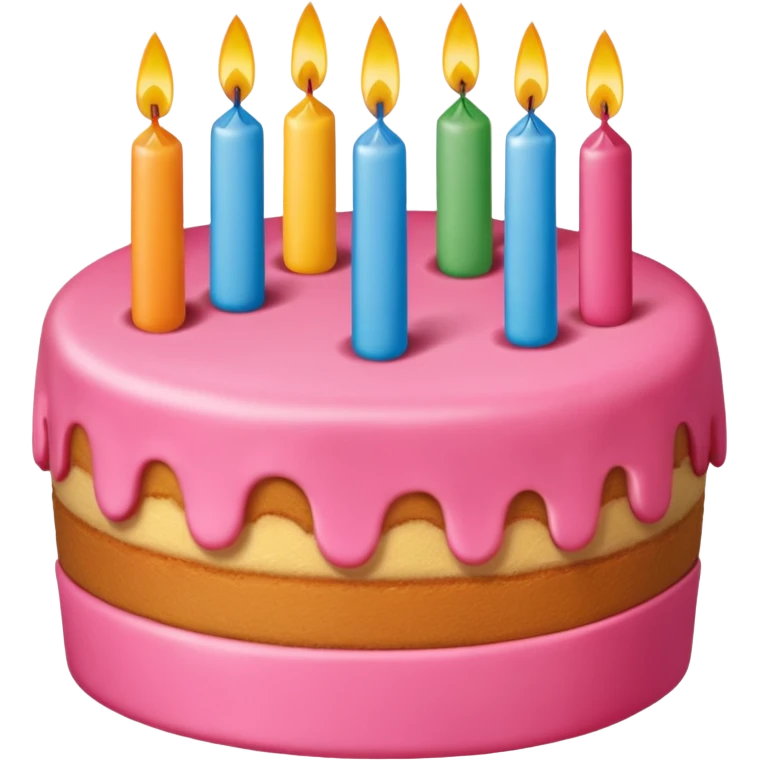 torta de cumpleaños rosada que tenga velitas emoji