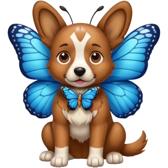 a cool dog with buffterfly emoji