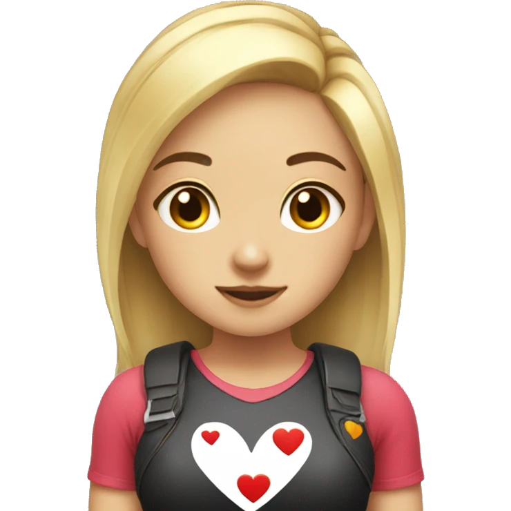 gamer girl with a big heart emoji