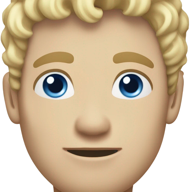 short curl blonde 30yo man blue eyed pale skin raised hand emoji