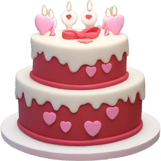 heart birthday cake emoji