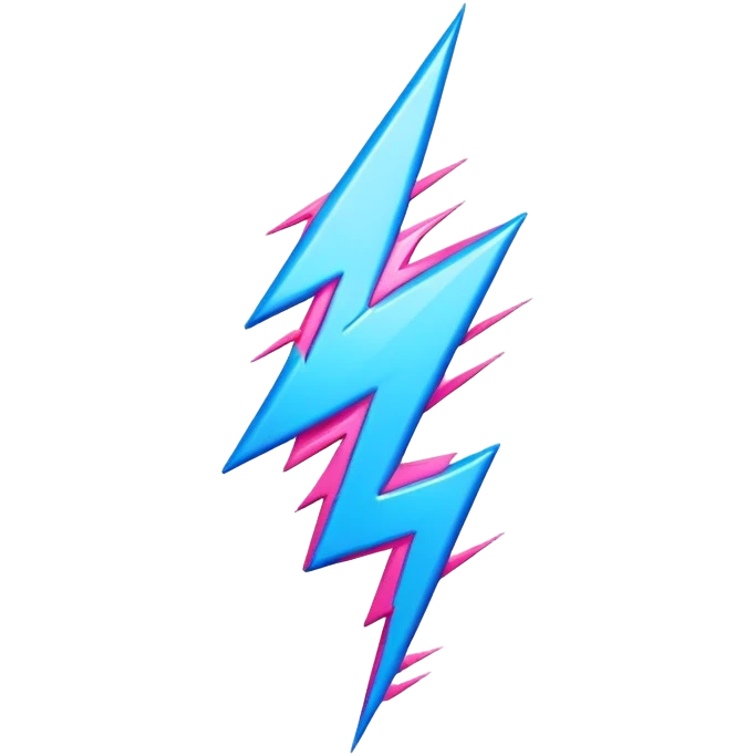 blue and pink lightning bolt emoji