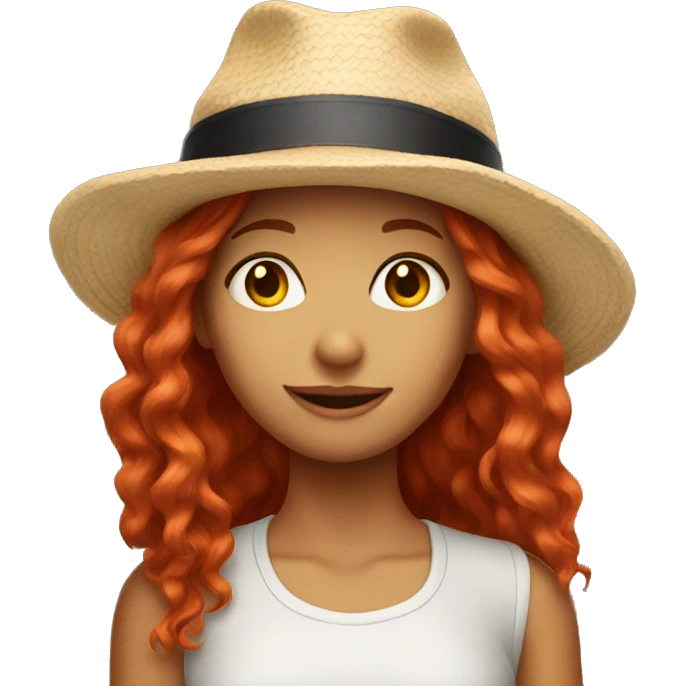 Red haired girl in hat emoji
