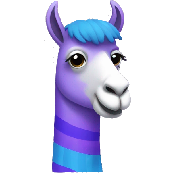 purple llama with blue stripes emoji