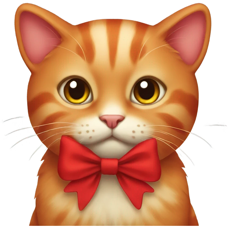 Red cat with red bow  emoji