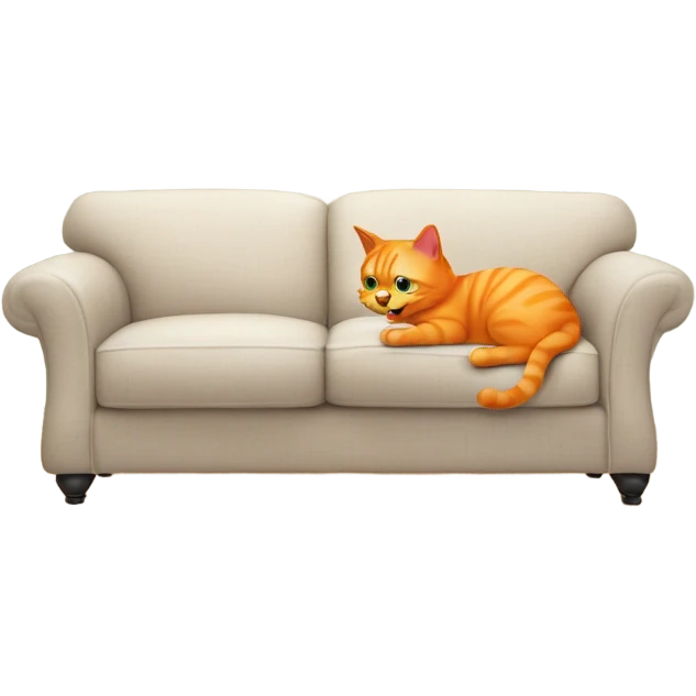 Orange cat peeing on couch  emoji