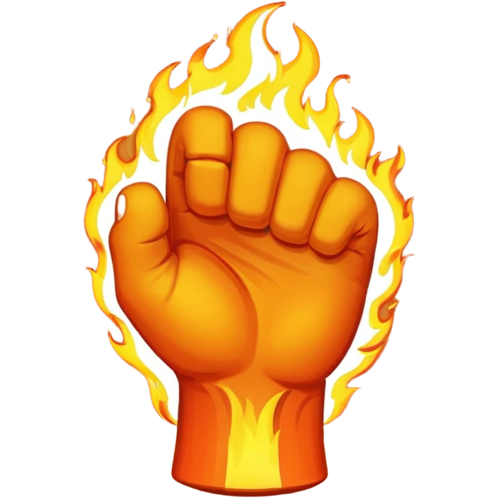 flaming fist, emoji emoji