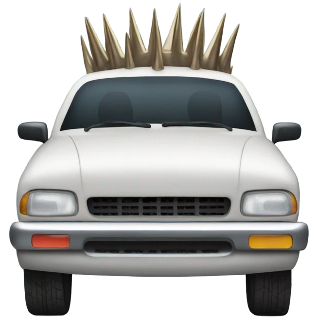 Car with spikes on front  emoji