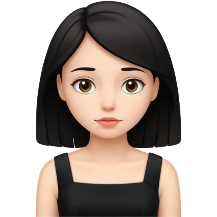دختر زیبا با لباس مشکی کمی خسته و امیدوار  emoji