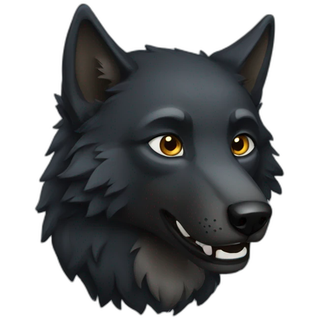 black wolf emoji