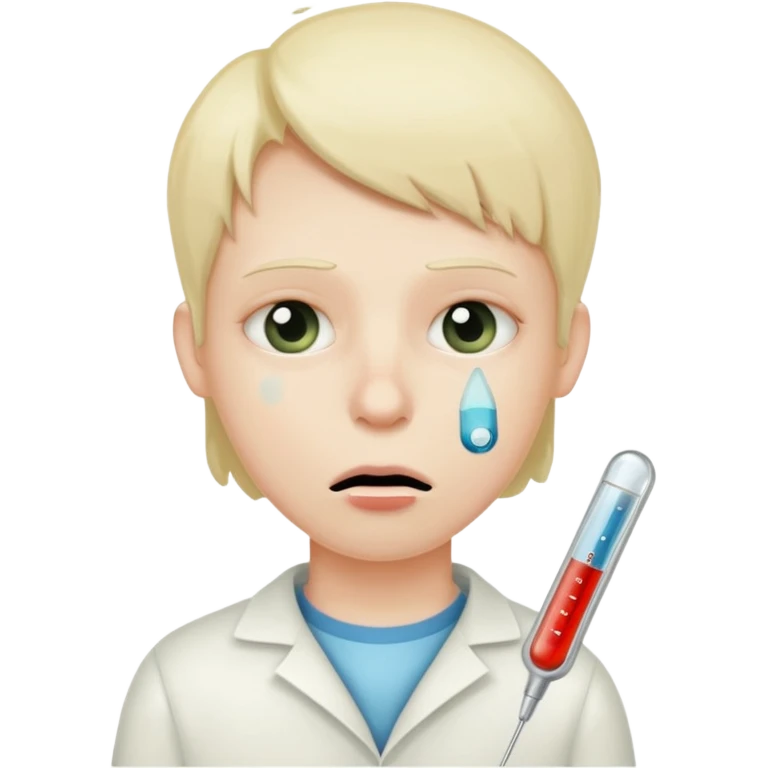 persona enferma con un termometro en la boca  emoji