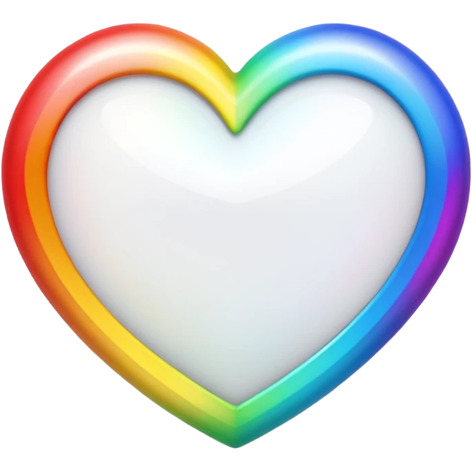 white heart with a rainbow border emoji