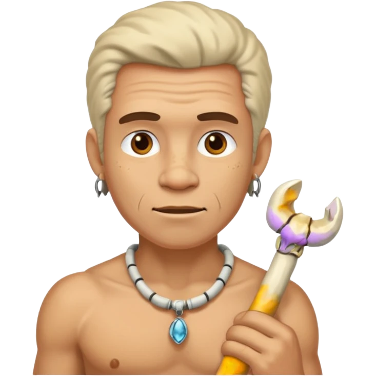 Stone age man  with Bone Necklace emoji