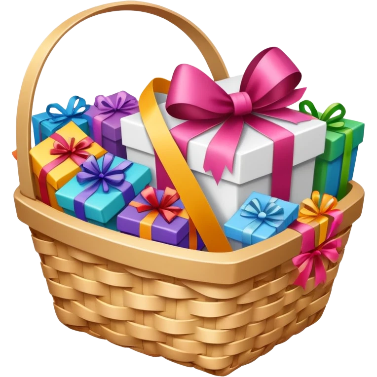 cute gift basket white with gifts inside with no fa emoji