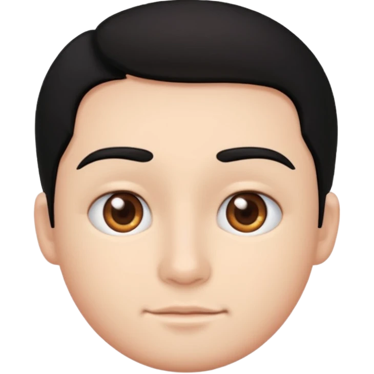 می سیاه و لخت صورت گرد بدون ریش و سبیل چشم قهوه ای emoji