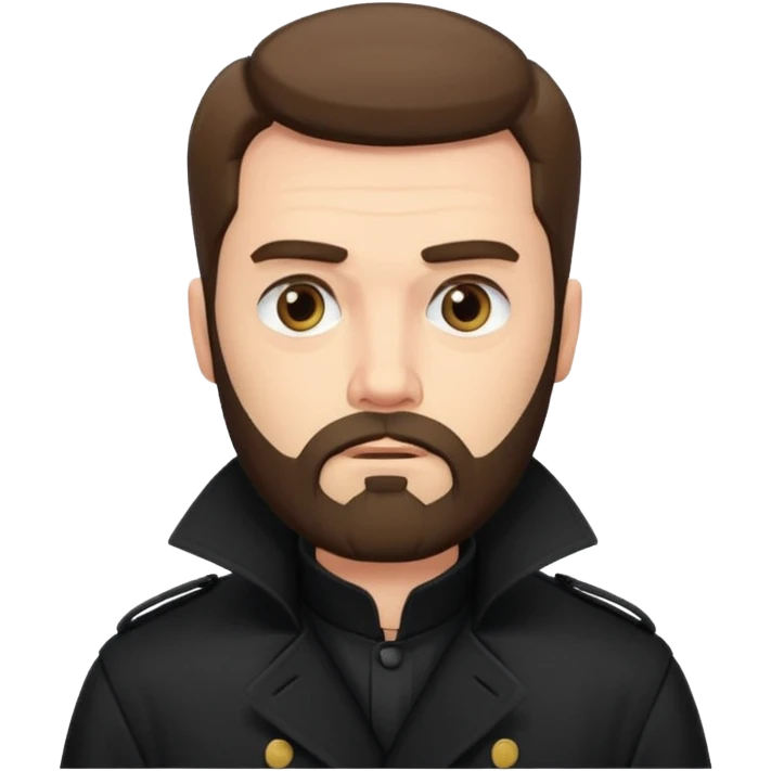 bearded man in black in black trenchhcoat  emoji