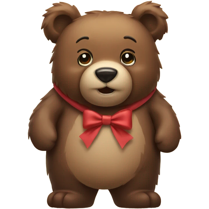 bear with bow emoji