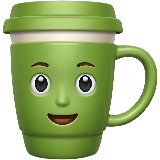 Green realistic large size coffee cup emoji