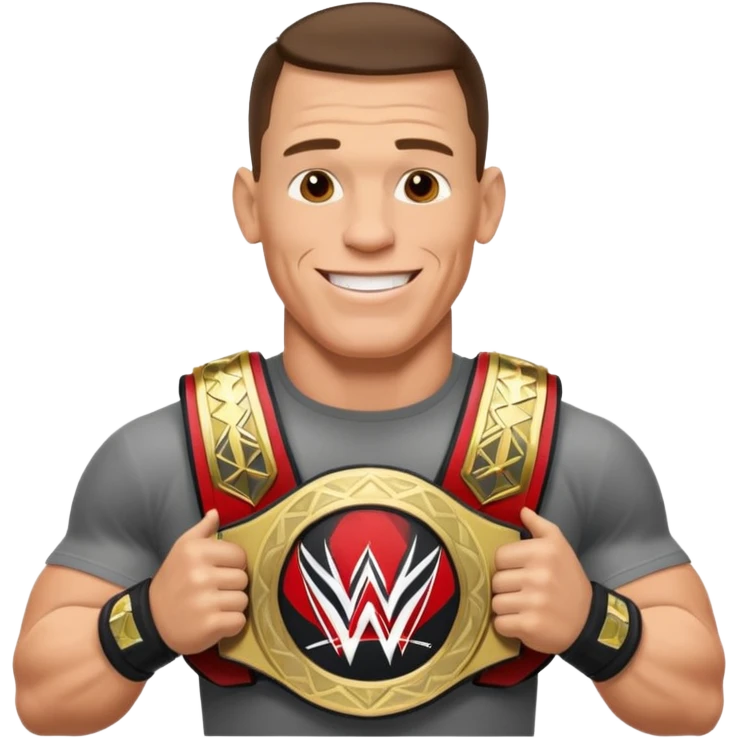 John Cena with wwe championship  emoji