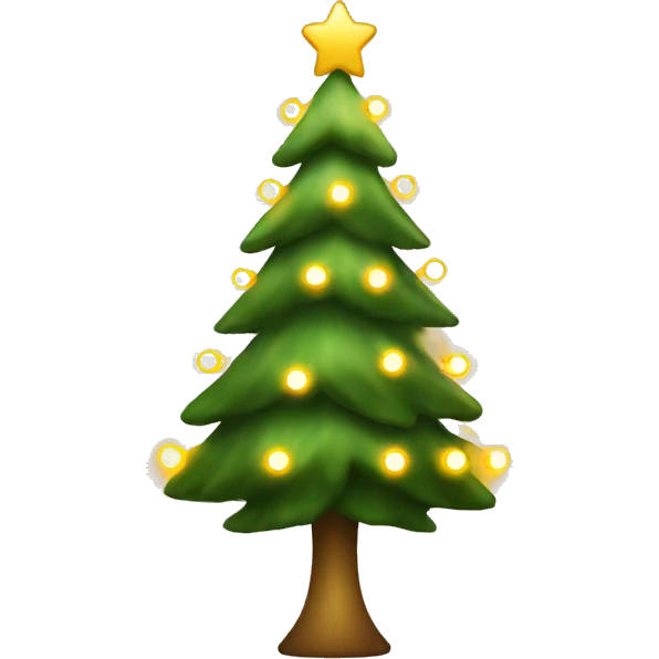Christmas tree with golden lights smaller emoji