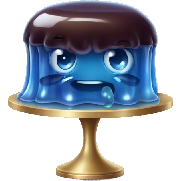 blue jelly on cake stand emoji