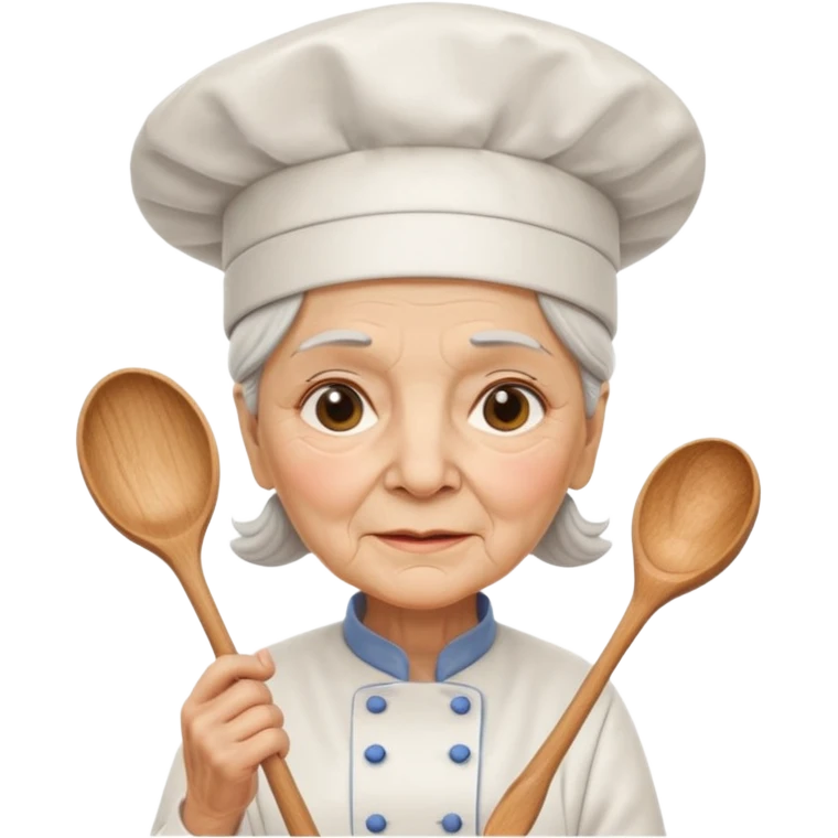 woman old chef with spoon emoji