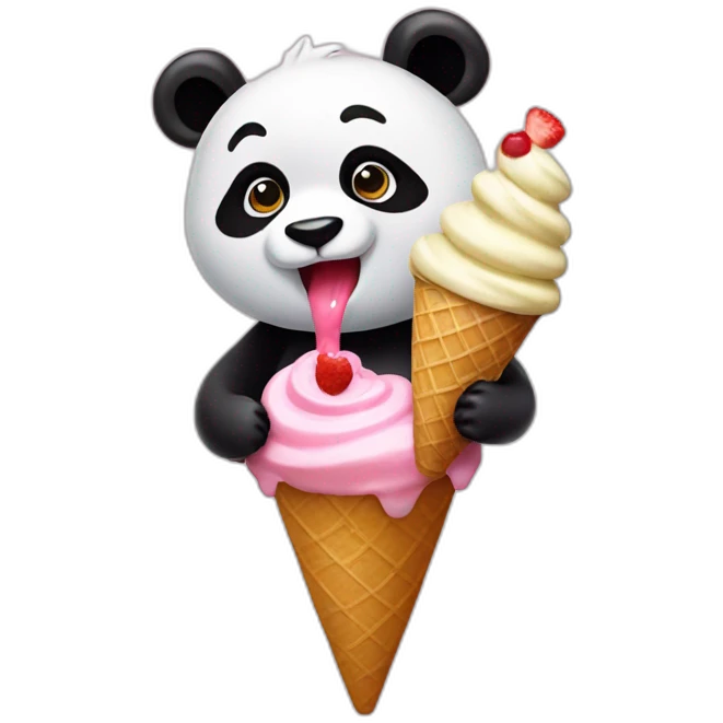 Panda eating ice cream emoji