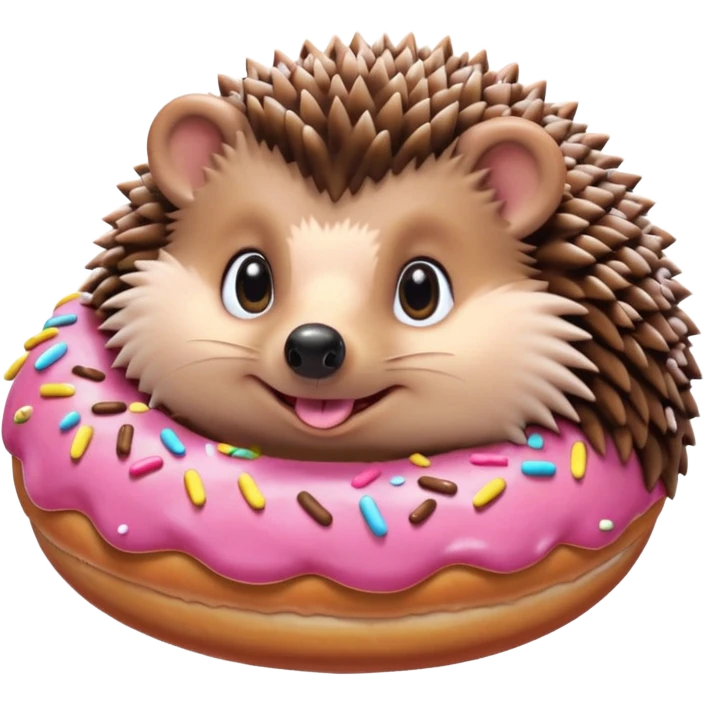 hedgehog eating donut emoji