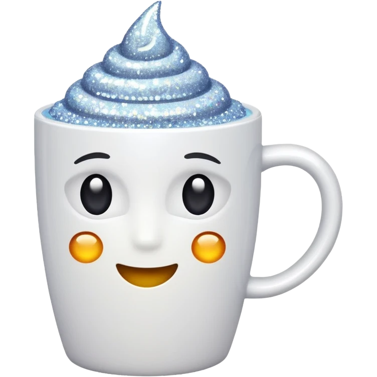 glitter white cup emoji