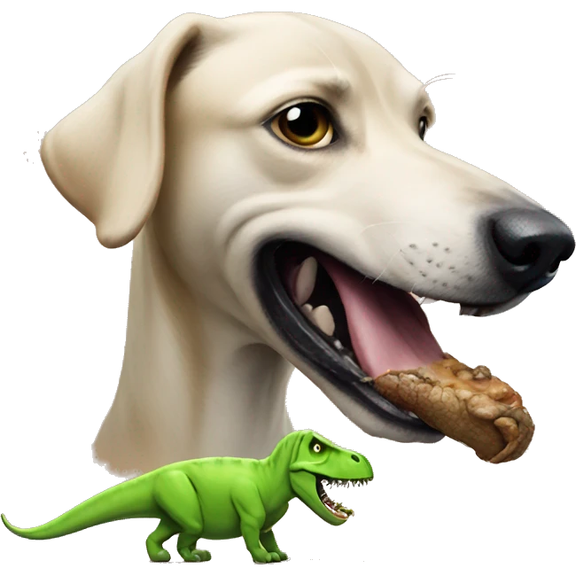 dog eatingdinosaur emoji