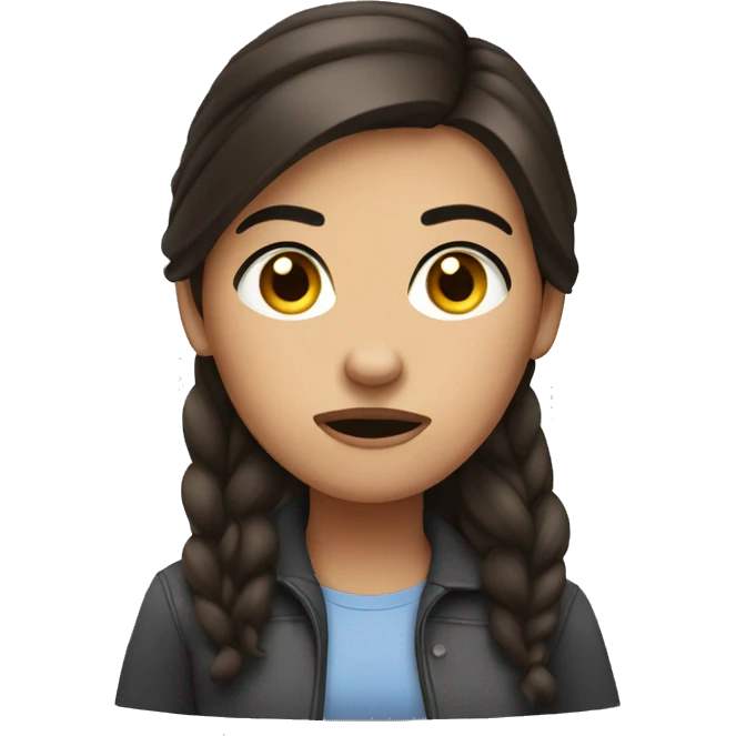 annoyed brunette girl emoji
