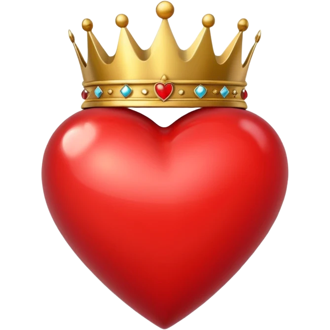 I want a red heart these emoji ❤️ and i also want a crown like this 👑 on it emoji