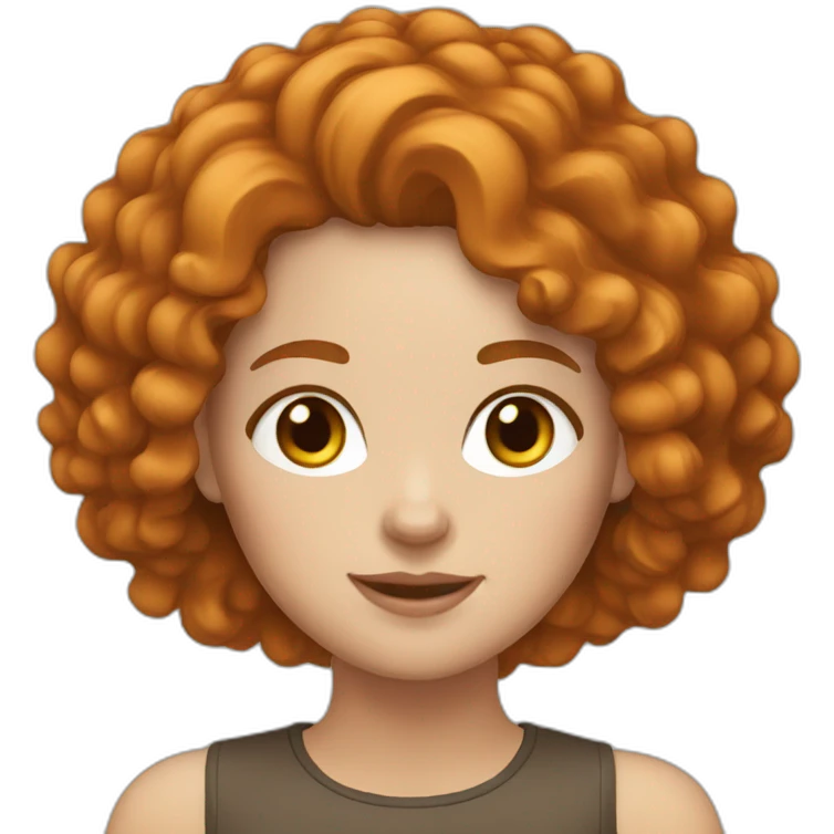 White girl with ginger curly hair emoji