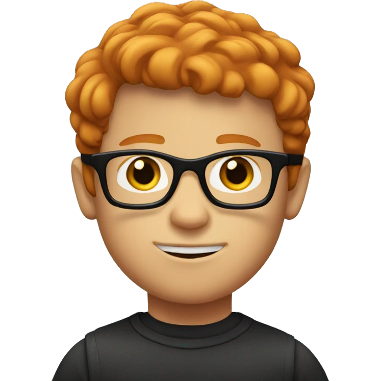ginger boy with black glasses emoji