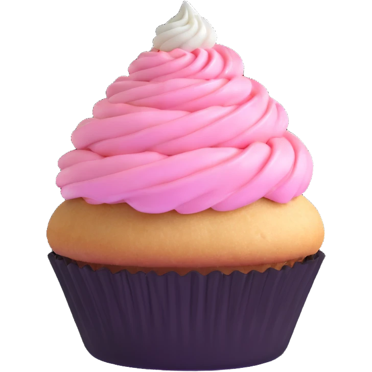 cupcake with pink icing emoji