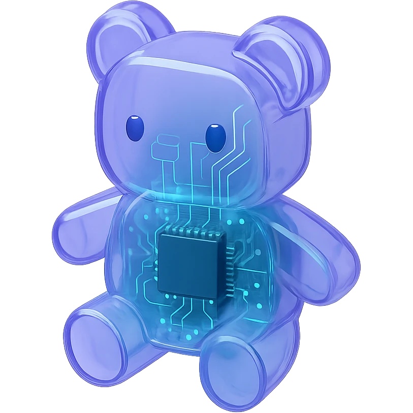 A futuristic headphones with transparent design showing internal audio components, wiring and circuit board details emoji