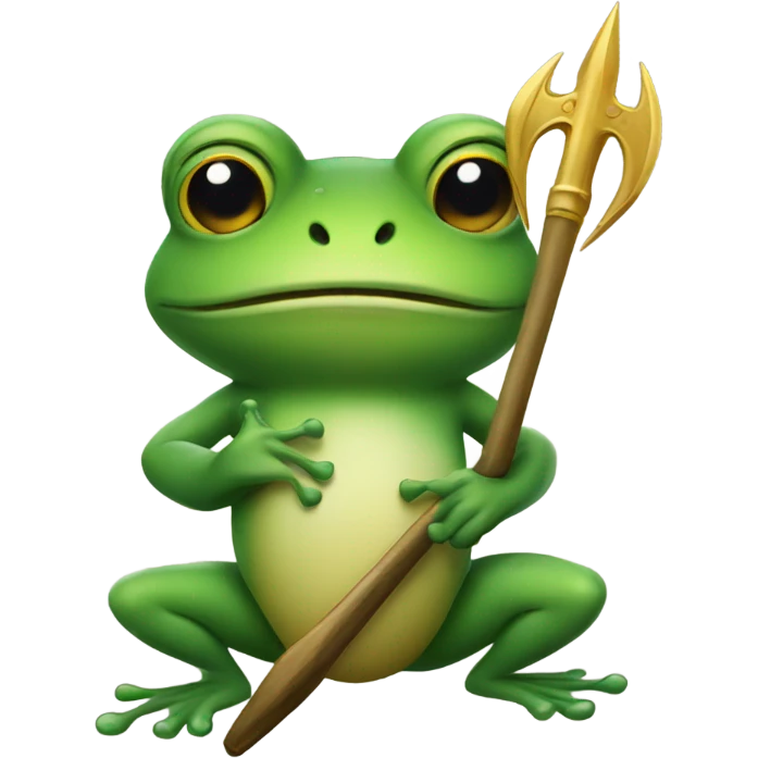 Frog with trident  emoji